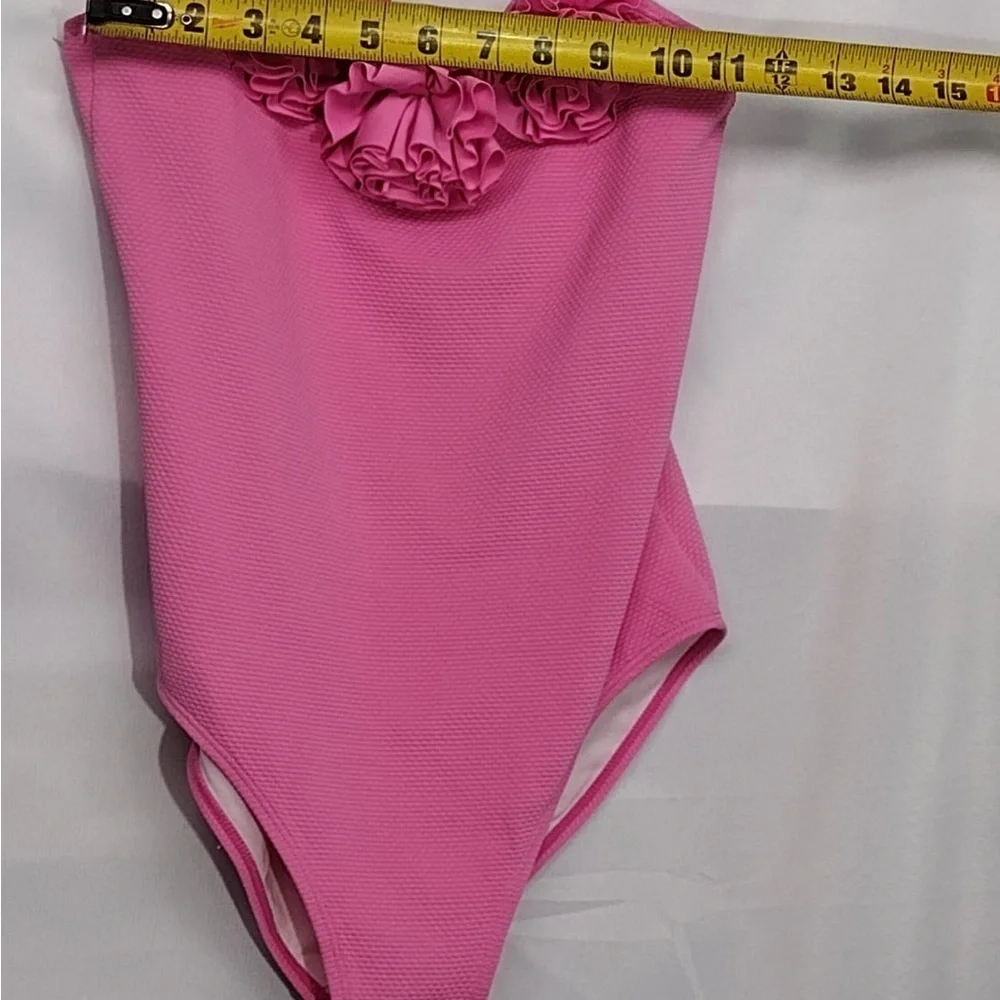 Janie & jack Pink Ruffled Swimsuit size 16 girls pre owned Exellent condition